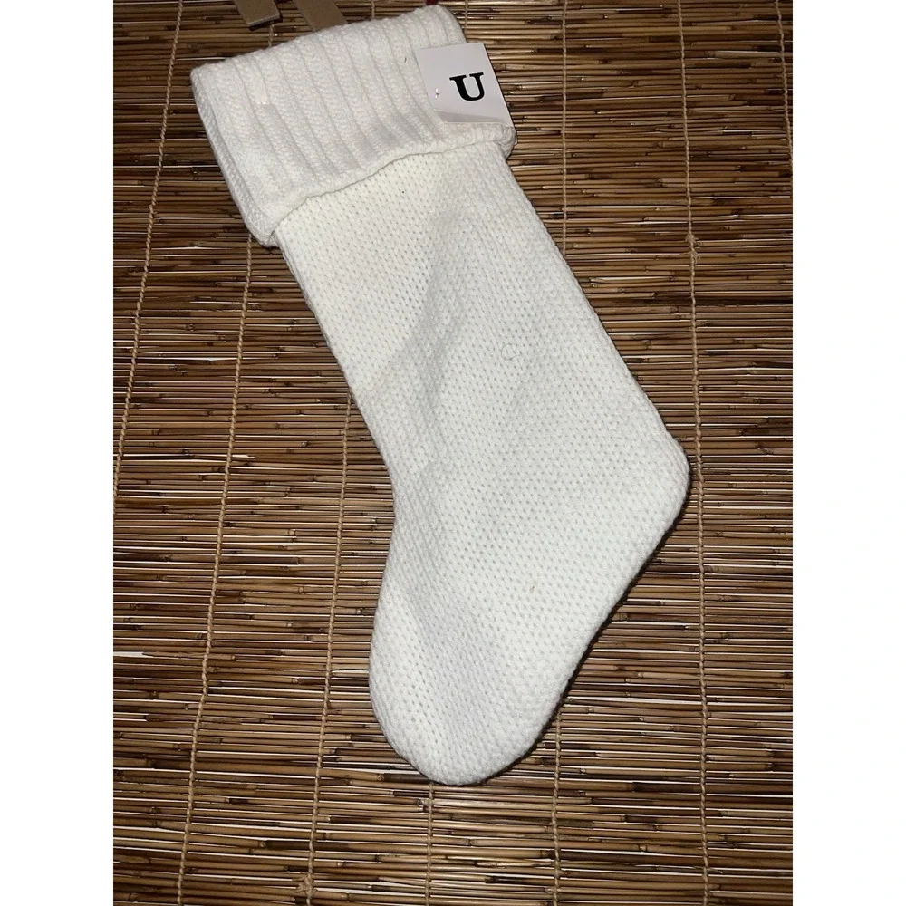 Wondershop White Knit Monogram Christmas Stocking 18